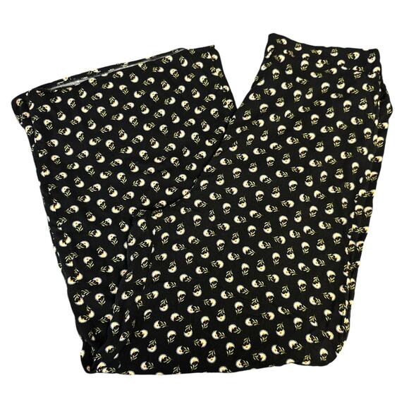 Asos Design Wide Leg Black/White Ditsy Floral Pants Women's US 40 UK 12 Flowy - Picture 1 of 10